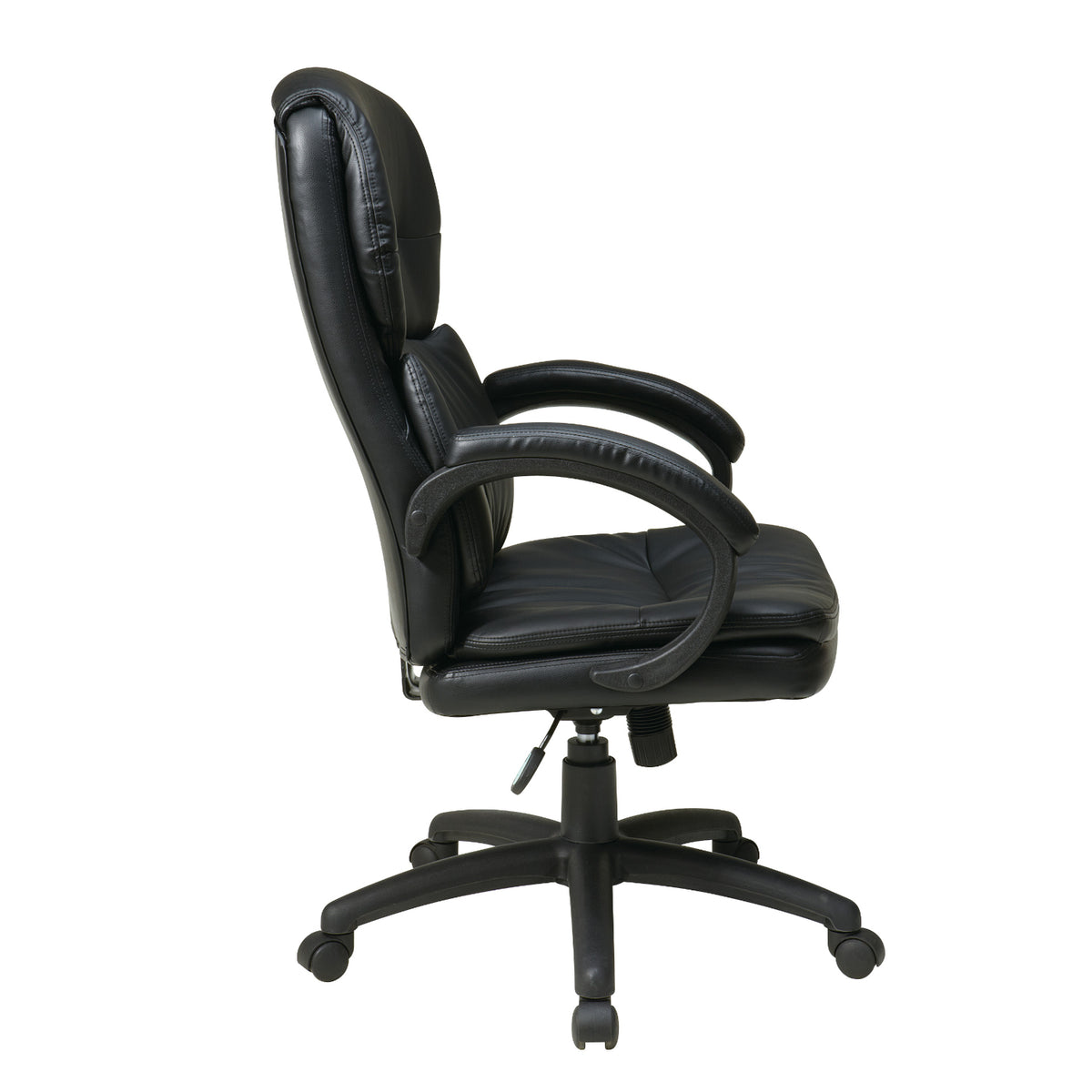 High-Back Leather Executive Chair with Padded Arms