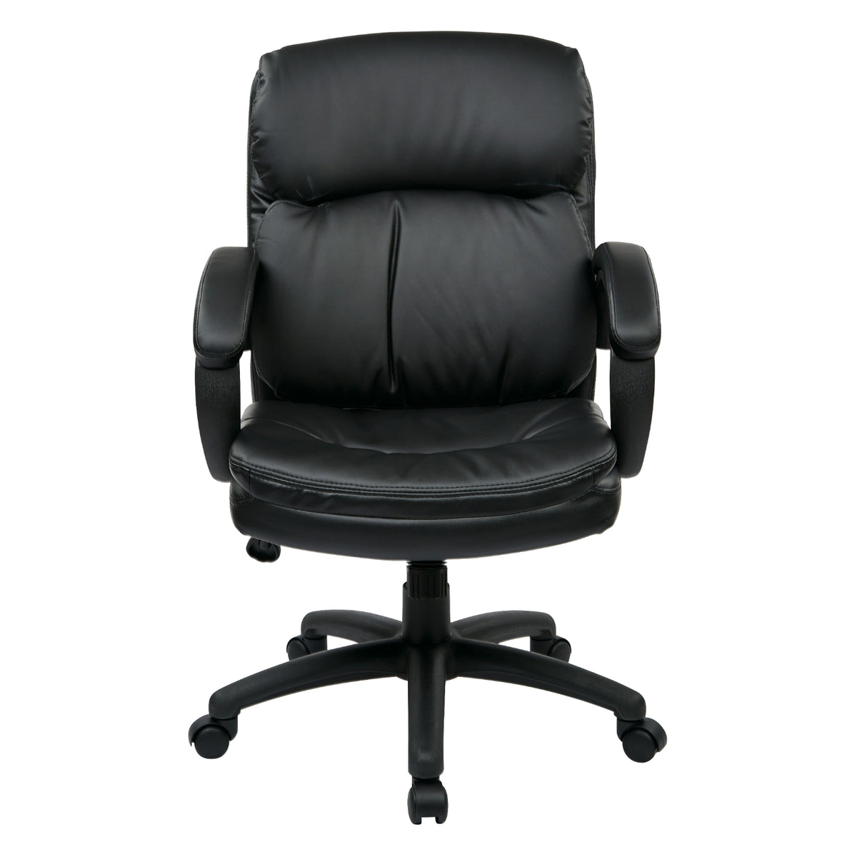 Mid-Back Leather Executive Chair with Padded Arms