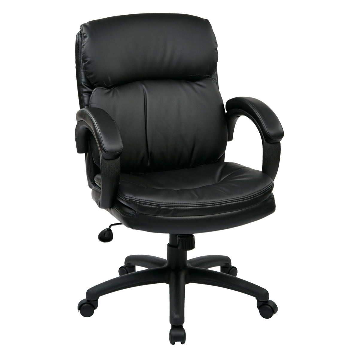 Mid-Back Leather Executive Chair with Padded Arms