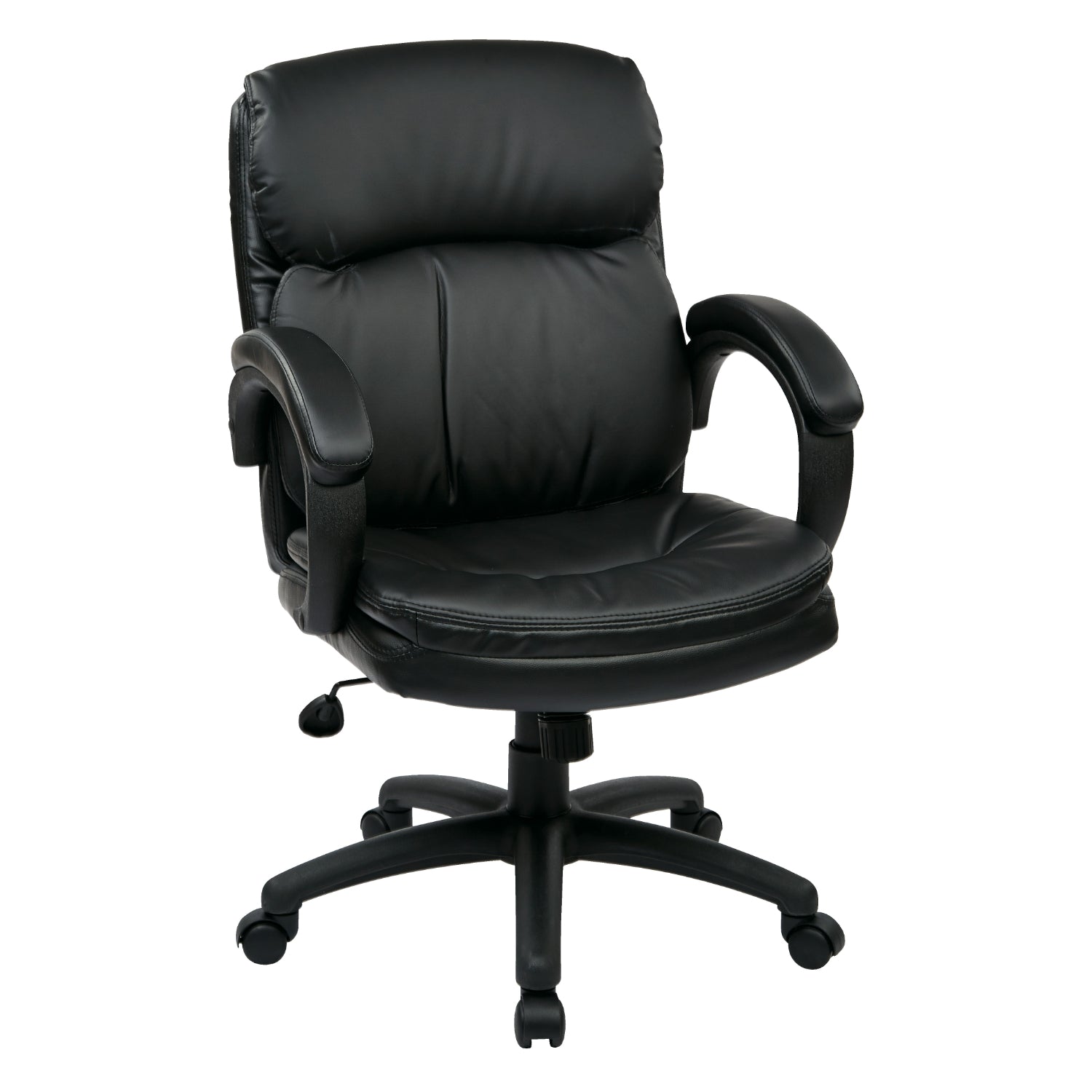 Mid-Back Leather Executive Chair with Padded Arms