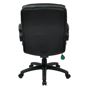 Mid-Back Leather Executive Chair with Padded Arms