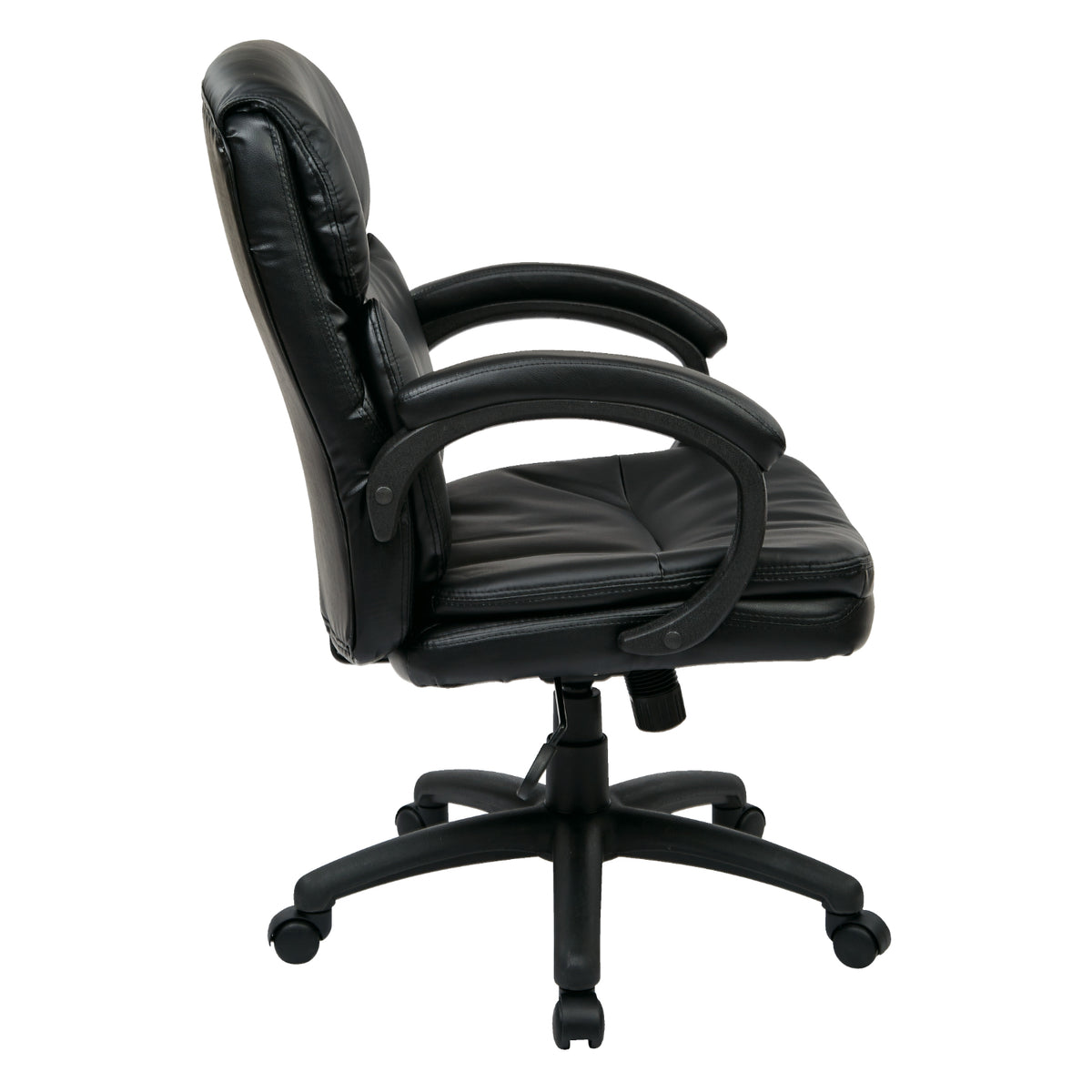 Mid-Back Leather Executive Chair with Padded Arms