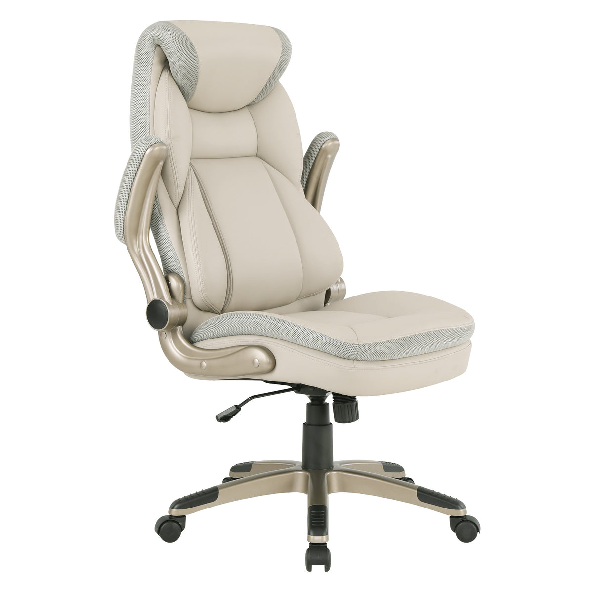 Executive Bonded Leather Manager’s Chair with Flip Up Arms and Nylon Base