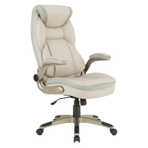 Executive Bonded Leather Manager’s Chair with Flip Up Arms and Nylon Base