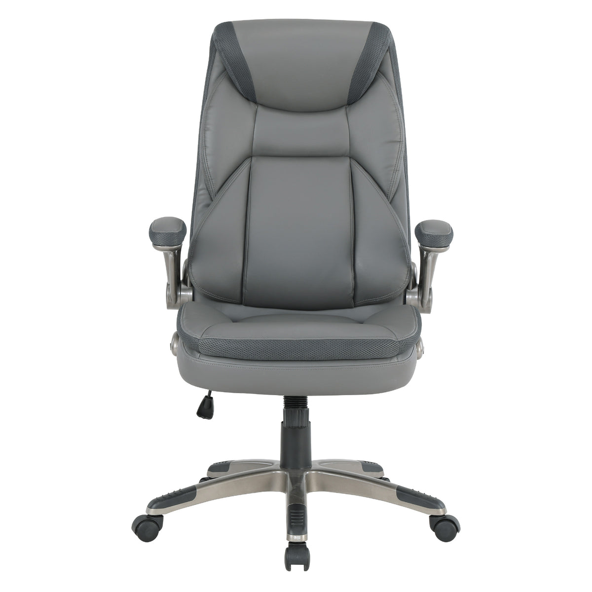 Executive Bonded Leather Manager’s Chair with Flip Up Arms and Nylon Base