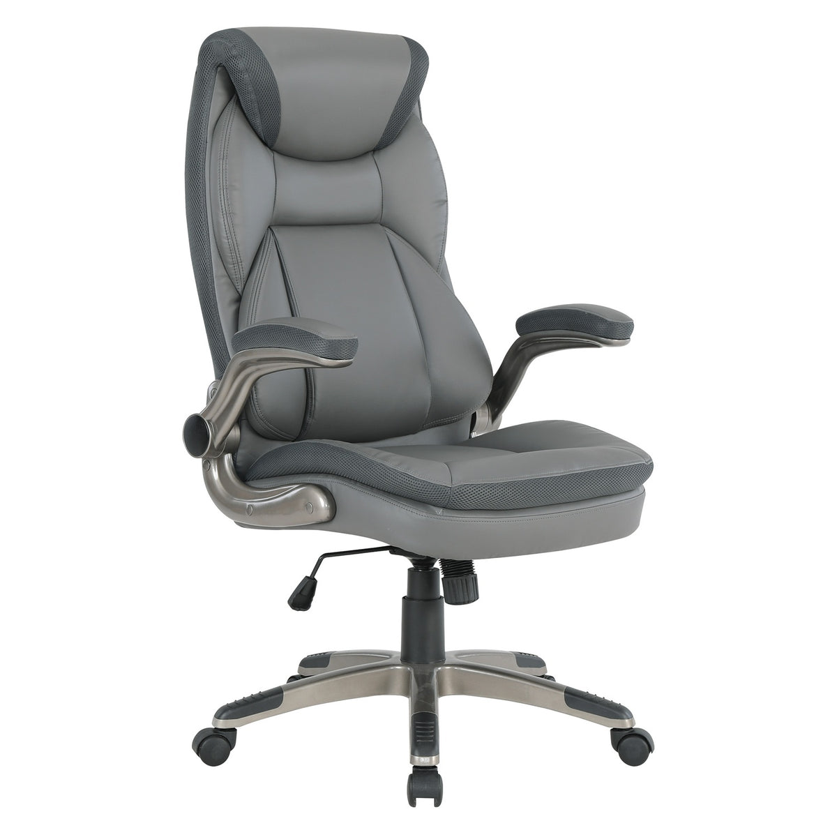 Executive Bonded Leather Manager’s Chair with Flip Up Arms and Nylon Base