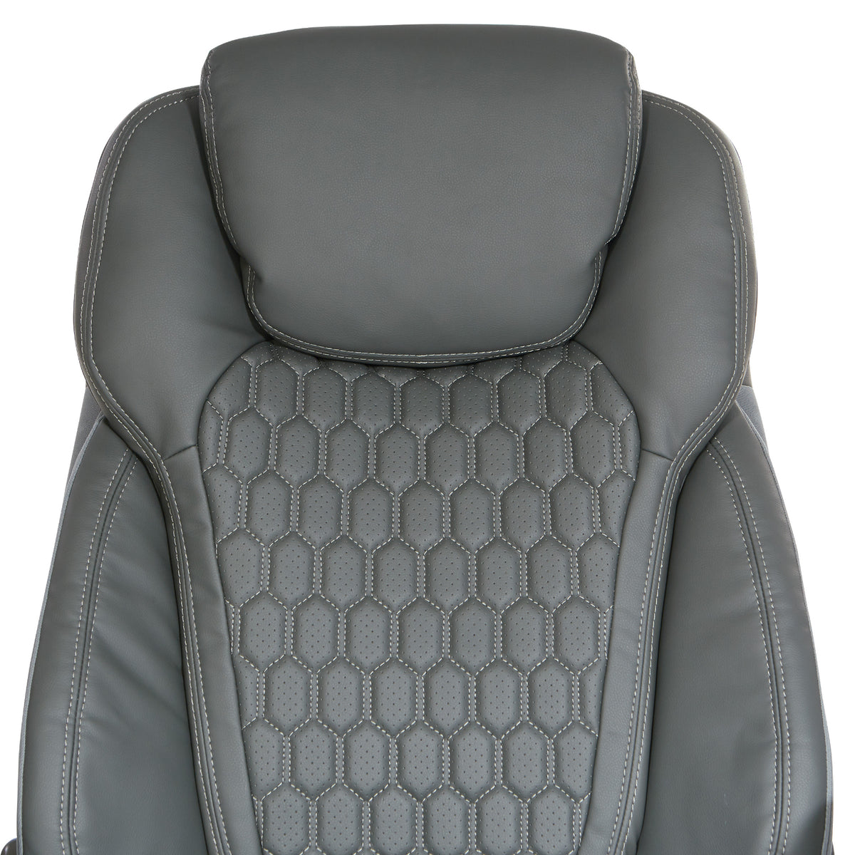 Leather Executive Chair with Padded Flip Arms and Titanium Base