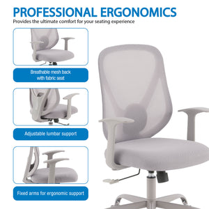 Manager's Chair with Grey Mesh Back and Black Fabric Seat