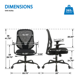 Manager's Chair with Black Mesh Back and Black Fabric Seat