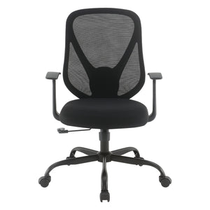 Manager's Chair with Black Mesh Back and Black Fabric Seat