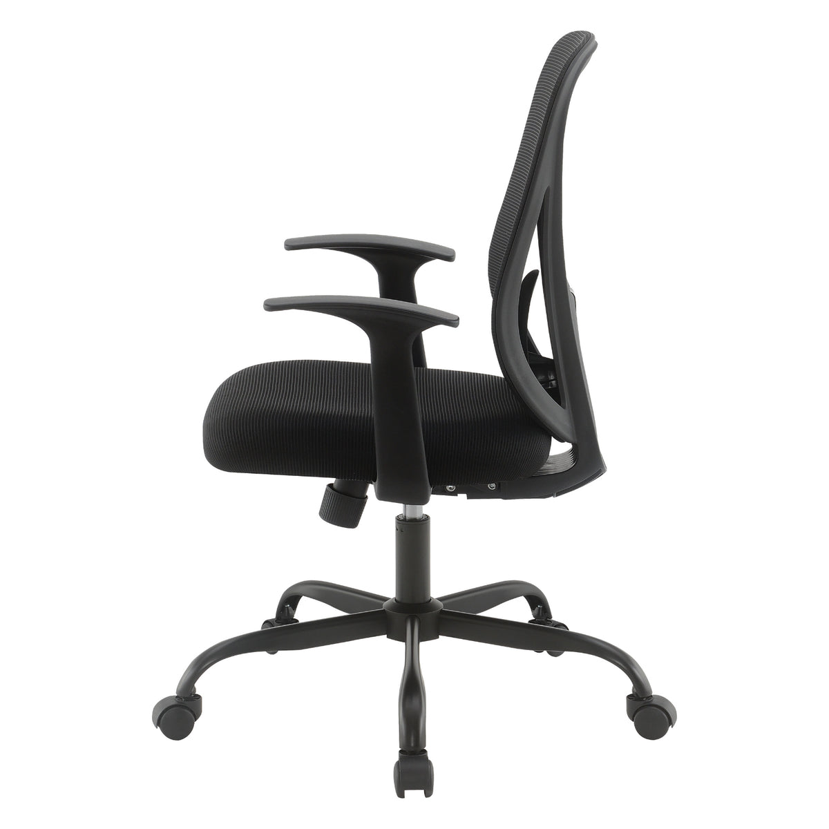 Manager's Chair with Black Mesh Back and Black Fabric Seat