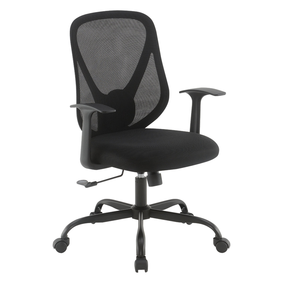 Manager's Chair with Black Mesh Back and Black Fabric Seat