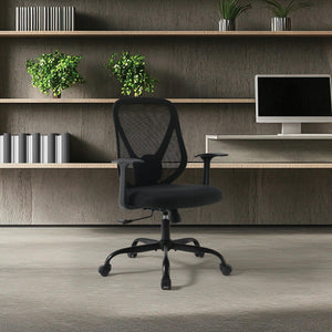 Manager's Chair with Black Mesh Back and Black Fabric Seat