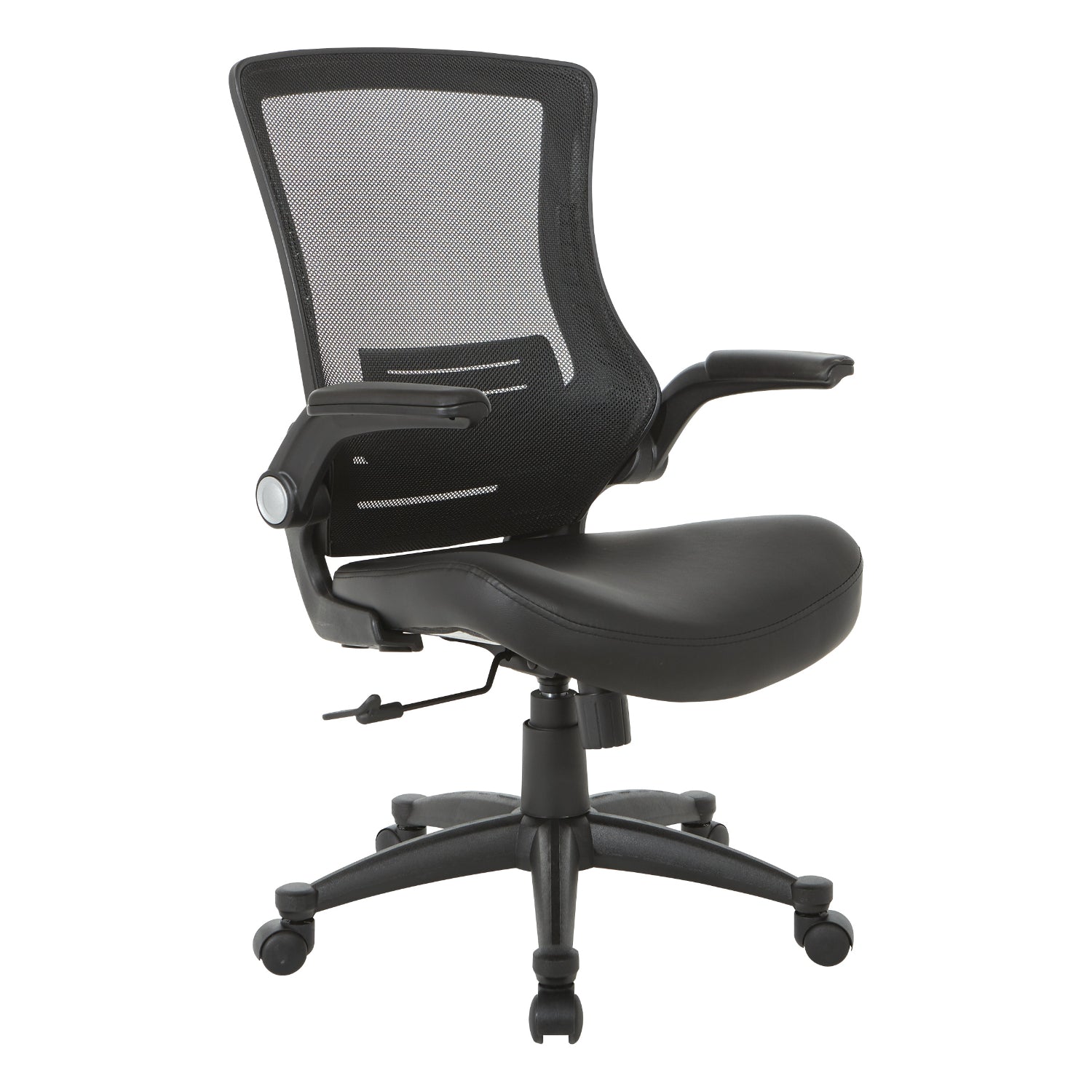 Screen Back Manager’s Chair with Black Faux Leather Seat