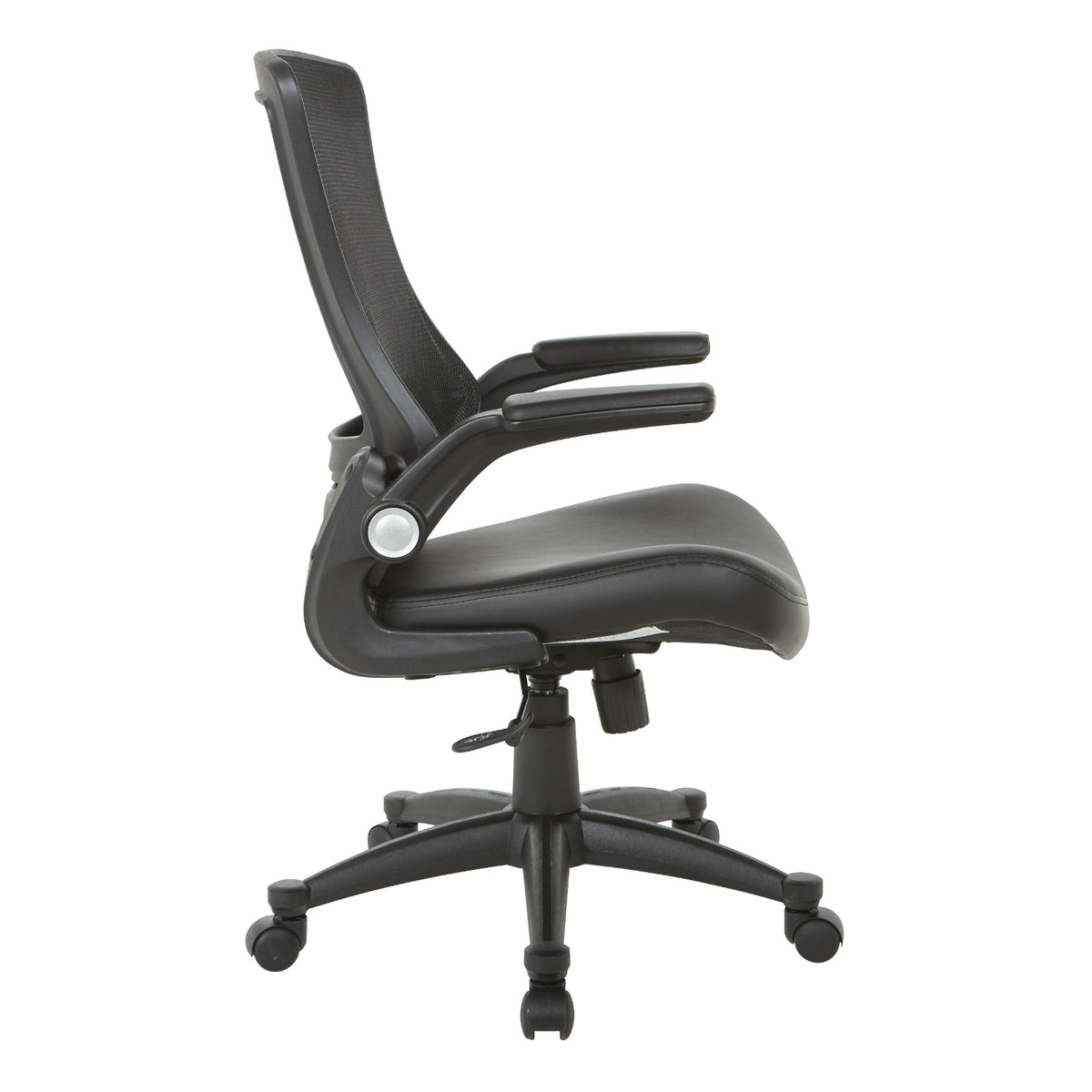 Screen Back Manager’s Chair with Black Faux Leather Seat