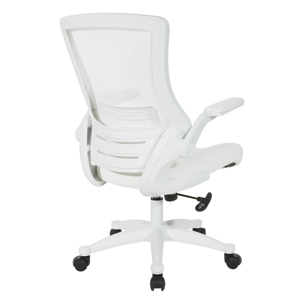 White Screen Back Manager’s Chair with White Faux Leather Seat