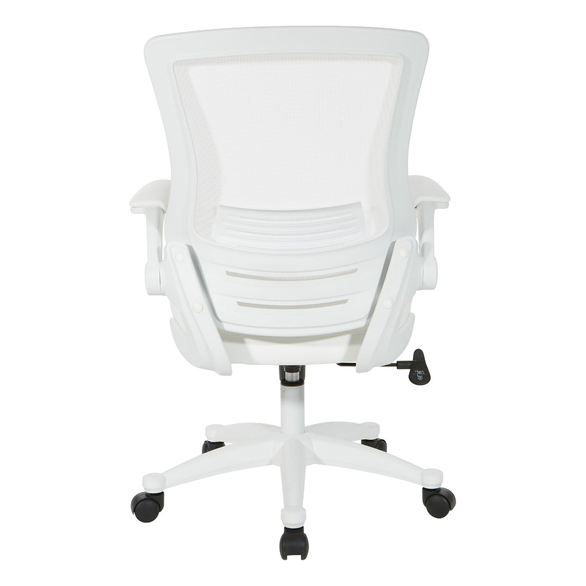 White Screen Back Manager’s Chair with White Faux Leather Seat