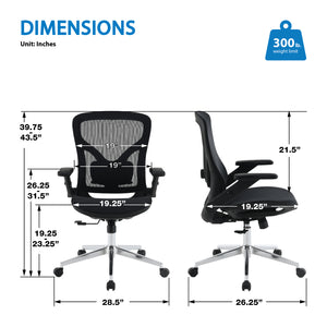 Black Matrix Seat and Back Manager's Chair with Adjustable 4D Flip Arms