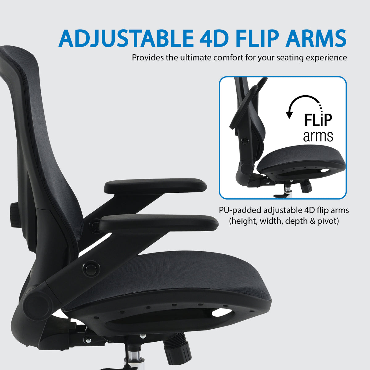 Black Matrix Seat and Back Manager's Chair with Adjustable 4D Flip Arms