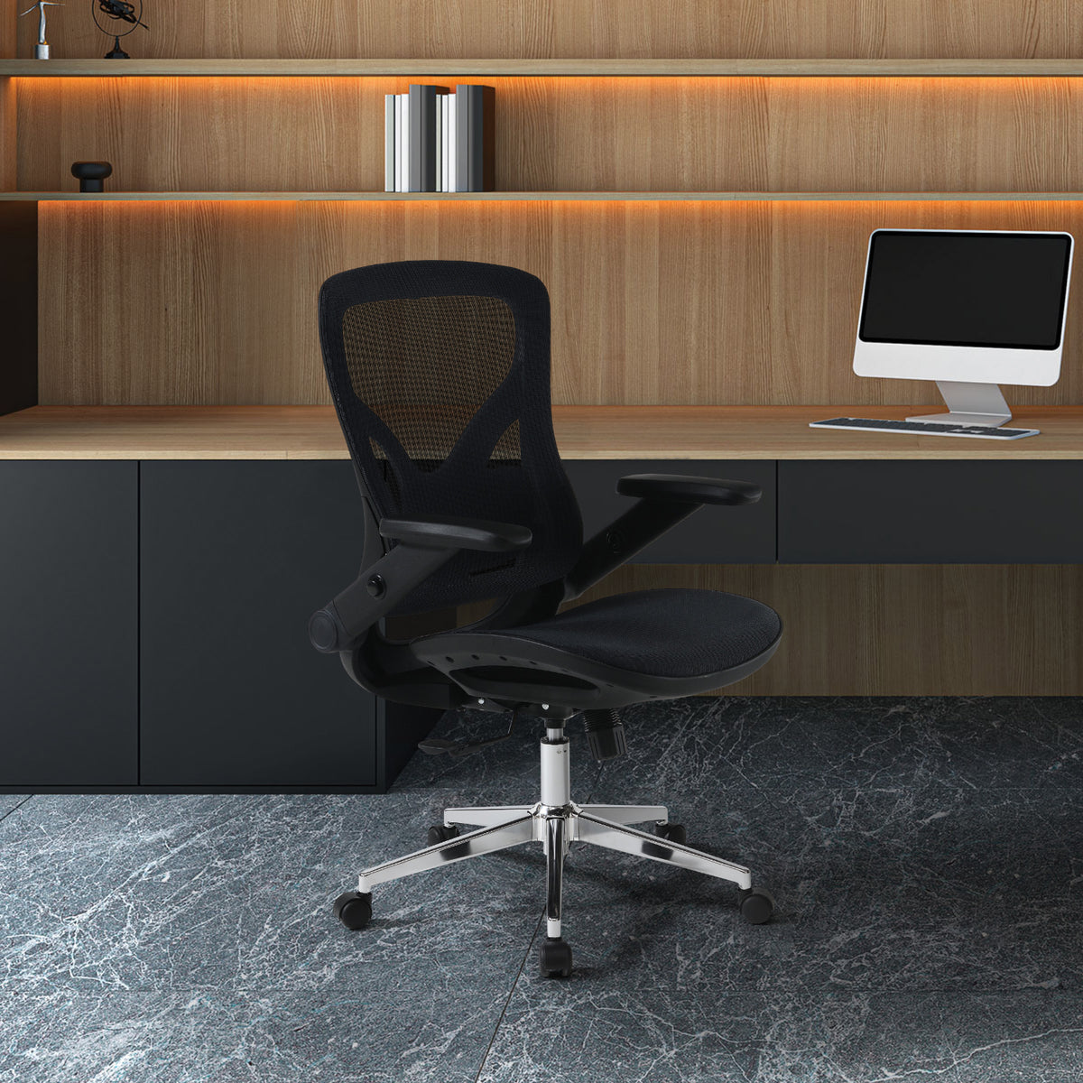 Black Matrix Seat and Back Manager's Chair with Adjustable 4D Flip Arms