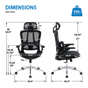 Black Matrix Seat and Back Manager's Chair with Adjustable Headrest and Adjustable 4D Flip Arms
