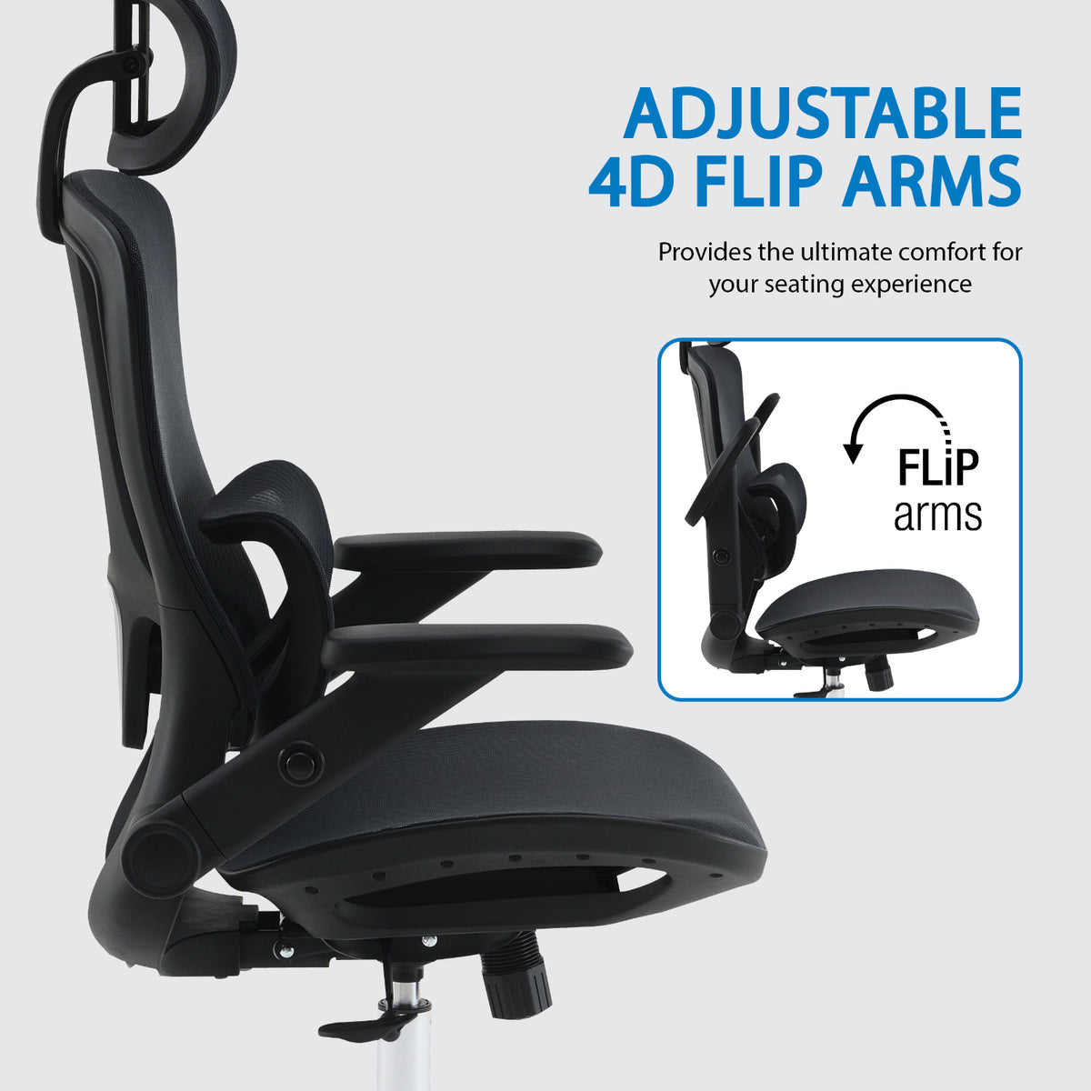 Black Matrix Seat and Back Manager's Chair with Adjustable Headrest and Adjustable 4D Flip Arms
