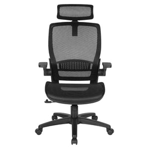 Breathable Mesh Seat and Back Manager's Chair with Adjustable Headrest