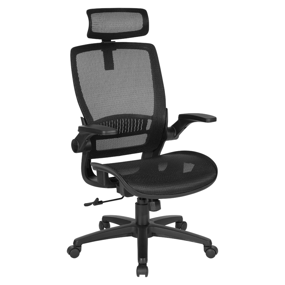 Breathable Mesh Seat and Back Manager's Chair with Adjustable Headrest