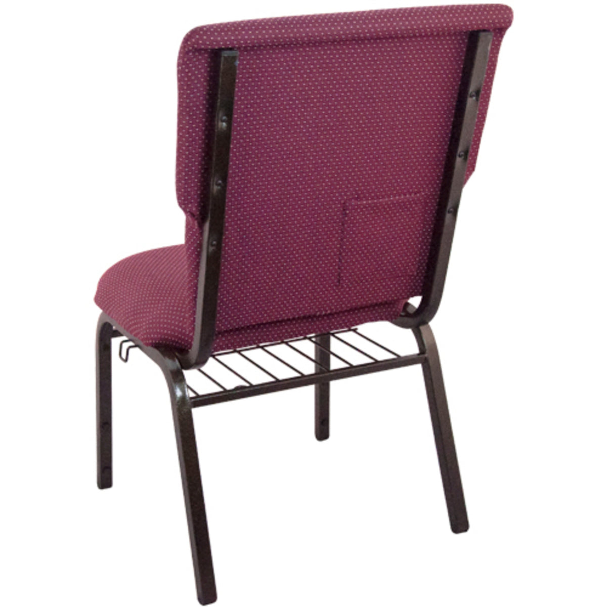 Nextgen 21" W Stacking Church Chair with 3-1/2"-Thick Waterfall Seat, Book Rack and Ganging Brackets, 1000 lb Weight Capacity