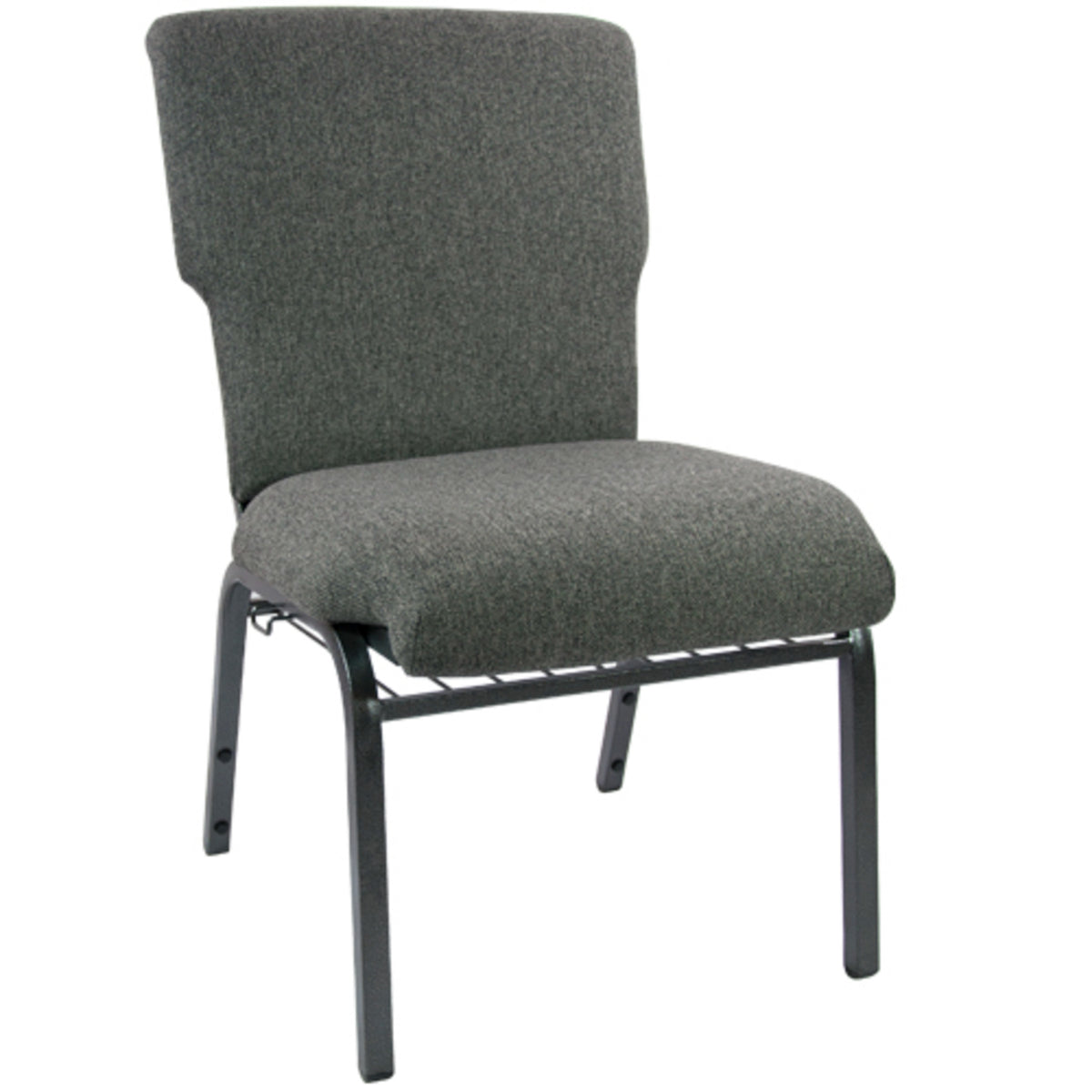 Nextgen 21" W Stacking Church Chair with 3-1/2"-Thick Waterfall Seat, Book Rack and Ganging Brackets, 1000 lb Weight Capacity