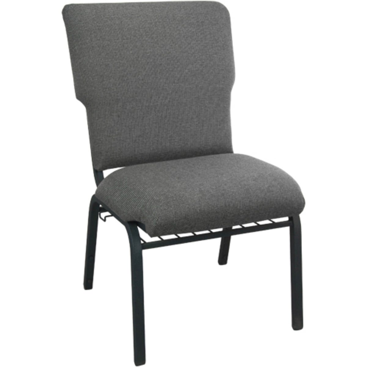 Nextgen 21" W Stacking Church Chair with 3-1/2"-Thick Waterfall Seat, Book Rack and Ganging Brackets, 1000 lb Weight Capacity
