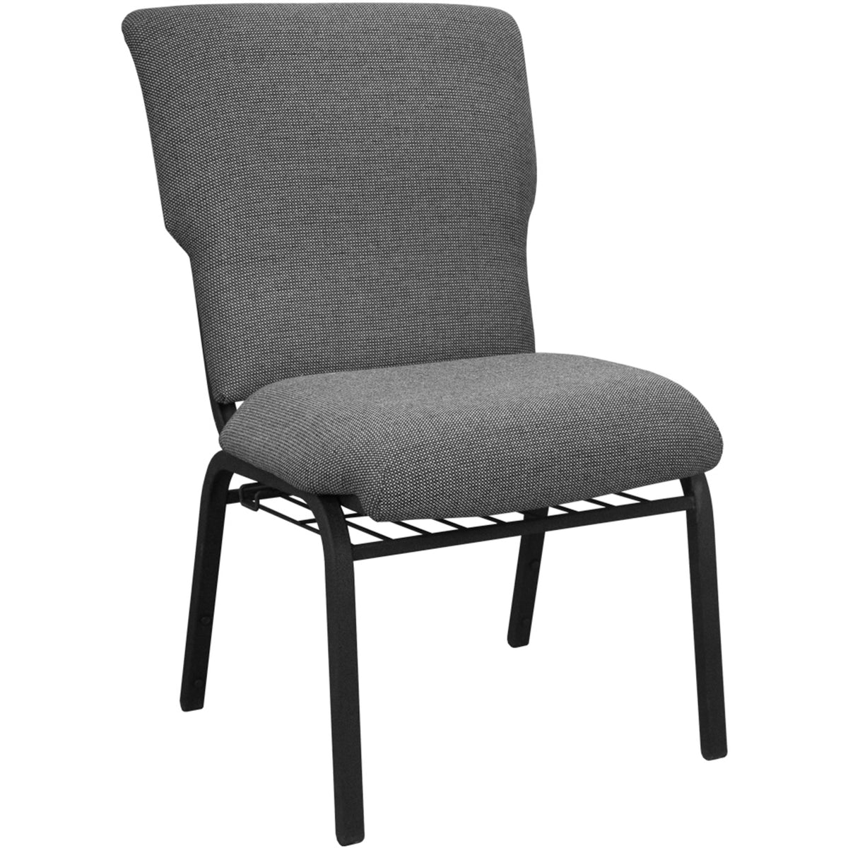 Nextgen 21" W Stacking Church Chair with 3-1/2"-Thick Waterfall Seat, Book Rack and Ganging Brackets, 1000 lb Weight Capacity