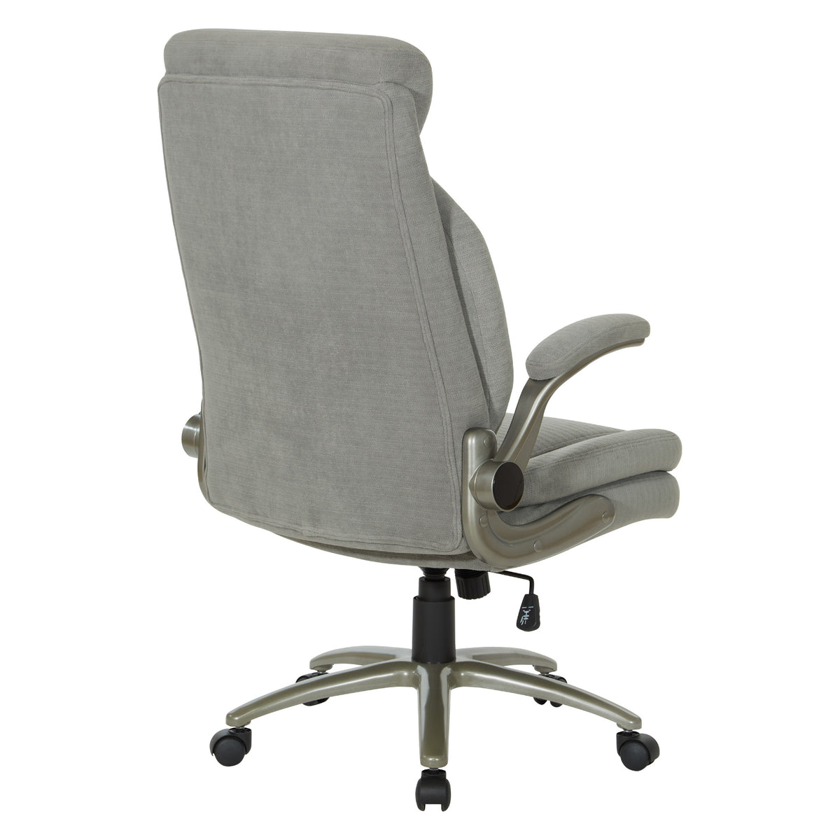 Big & Tall Executive Charcoal Fabric Chair with Padded Flip Arms and Titanium Base, Charcoal Fabric