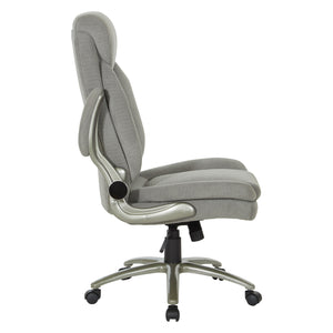Big & Tall Executive Charcoal Fabric Chair with Padded Flip Arms and Titanium Base, Charcoal Fabric