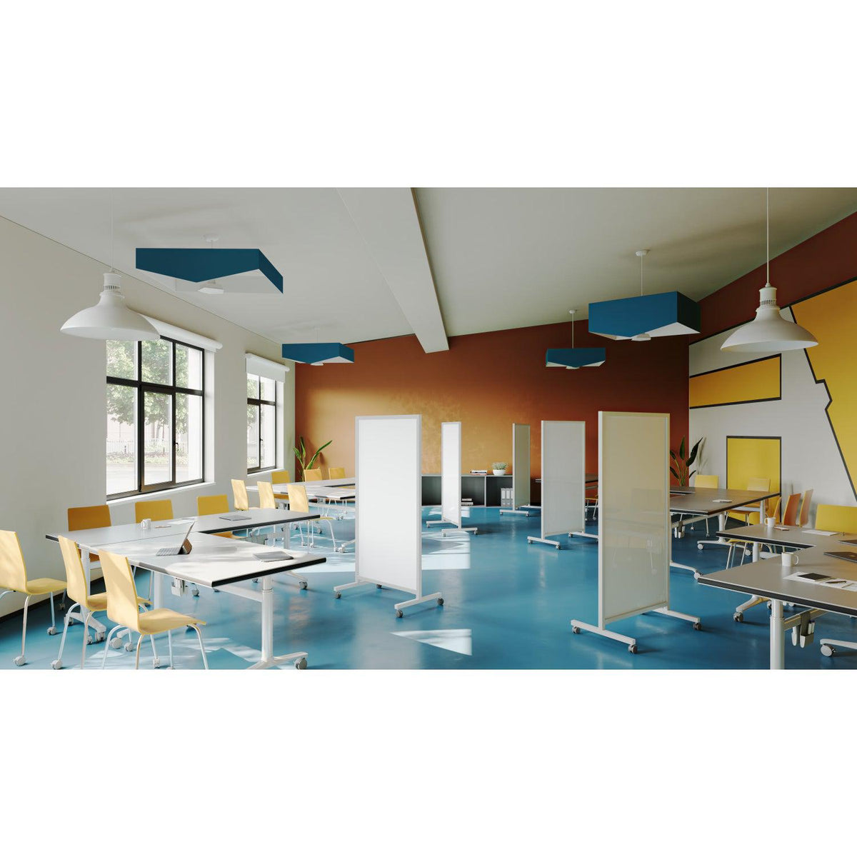 Ghent EZ Mobile Porcelain Whiteboard, 38" W x 75" H