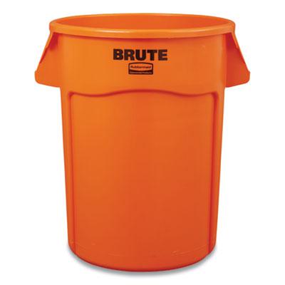 Rubbermaid Vented Brute High Visibility Orange Waste Container, 44 Gallon