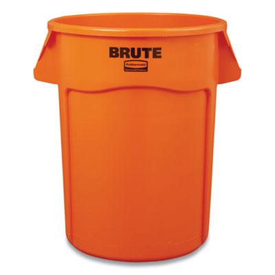 Rubbermaid Vented Brute High Visibility Orange Waste Container, 32 Gallon