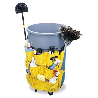 Rubbermaid Brute Caddy Bag for 32 and 44 gallon Brute Waste Containers, 12 Compartments, Yellow