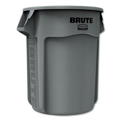 Rubbermaid Vented Round Brute Waste Container, 55 Gallon, Gray