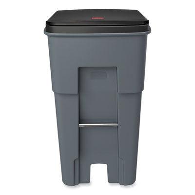 Rubbermaid Brute Roll-Out Heavy Duty Waste Container, 65 Gallon, Gray