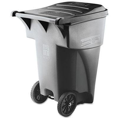 Rubbermaid Brute Roll-Out Heavy Duty Waste Container, 95 Gallon, Gray