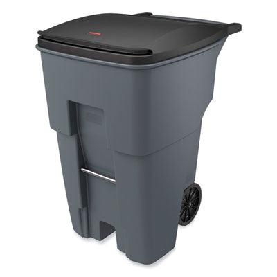 Rubbermaid Brute Roll-Out Heavy Duty Waste Container, 95 Gallon, Gray