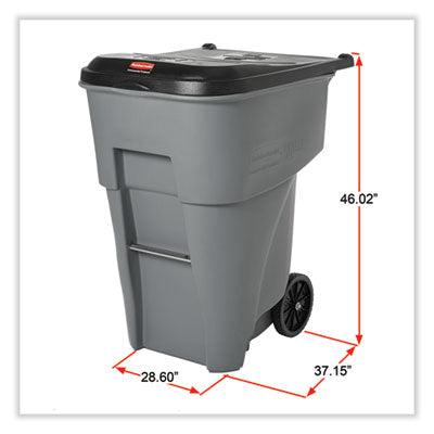 Rubbermaid Brute Roll-Out Heavy Duty Waste Container, 95 Gallon, Gray