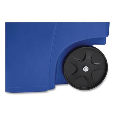 Rubbermaid Brute Square Recycling Roll-Out Container, 50 Gallon, Blue
