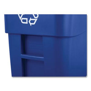 Rubbermaid Brute Square Recycling Roll-Out Container, 50 Gallon, Blue