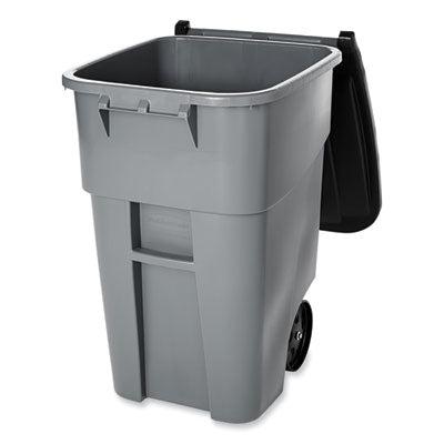 Rubbermaid Brute Square Roll-Out Waste Container, Molded Plastic, 50 Gallon