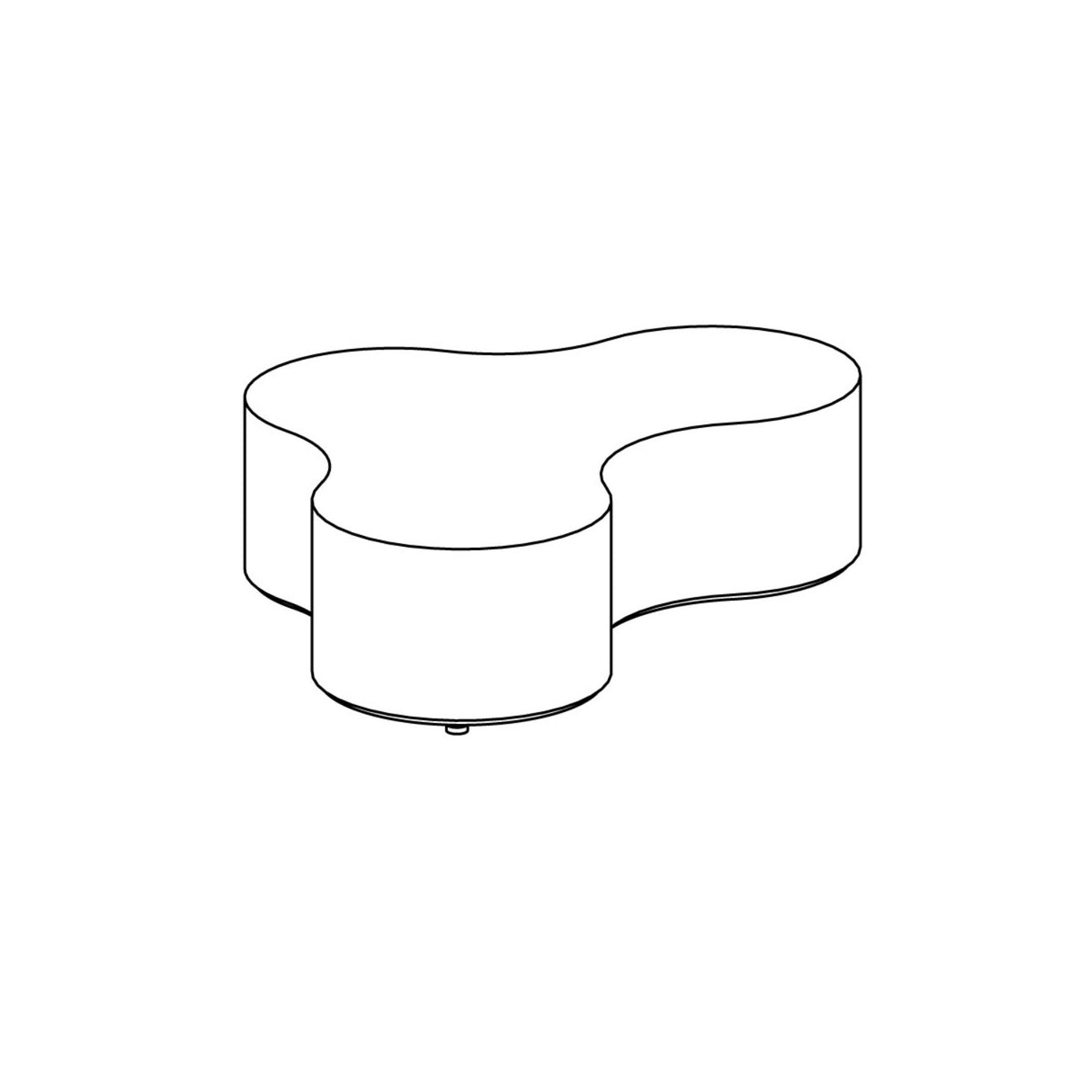 Fomcore Bench Series Amoeba with 100% ALL-FOAM CORE, Antibacterial Vinyl Upholstery, LIFETIME WARRANTY, FREE SHIPPING