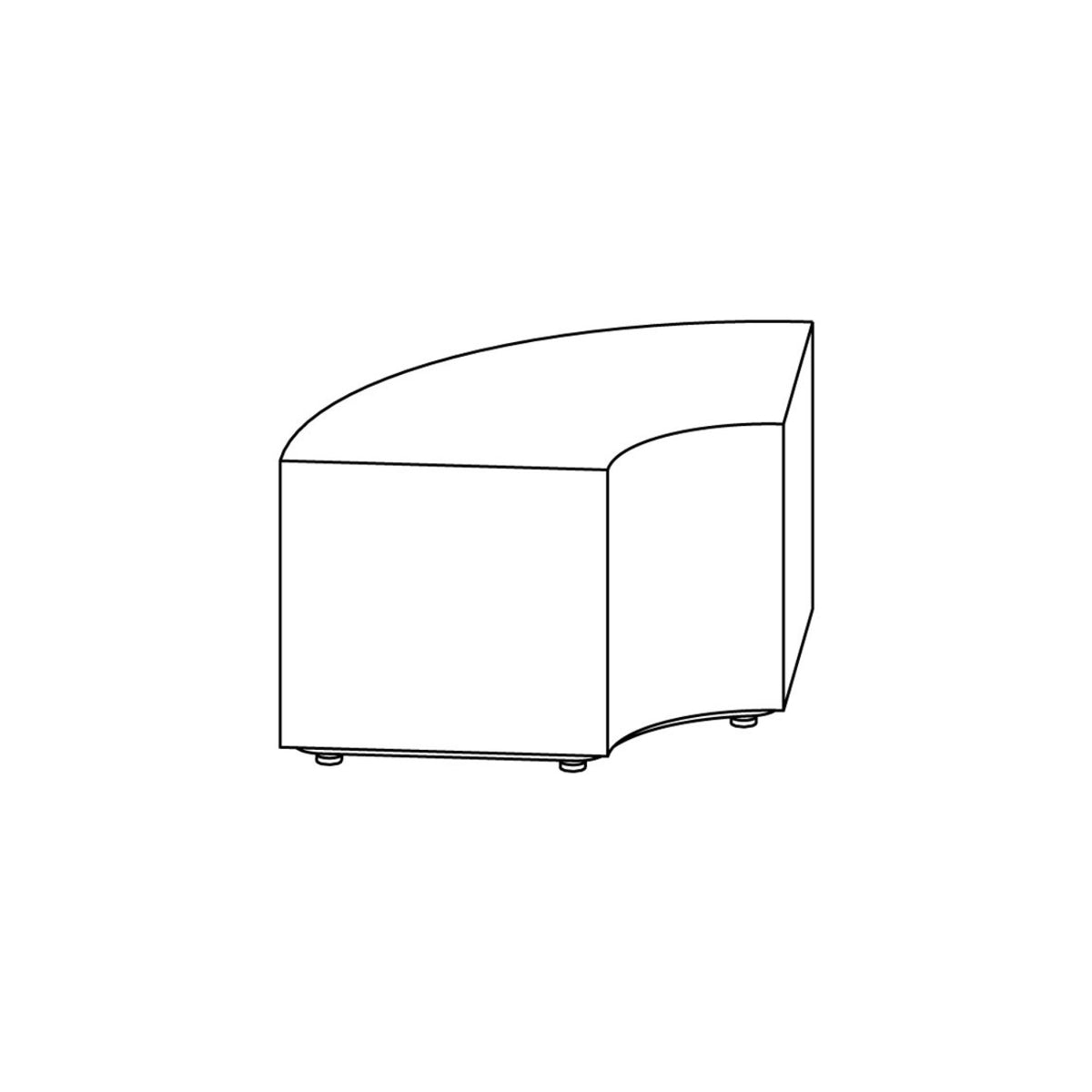 Fomcore Bench Series 1/4 Round Bench with 100% ALL-FOAM CORE, Antibacterial Vinyl Upholstery, LIFETIME WARRANTY, FREE SHIPPING