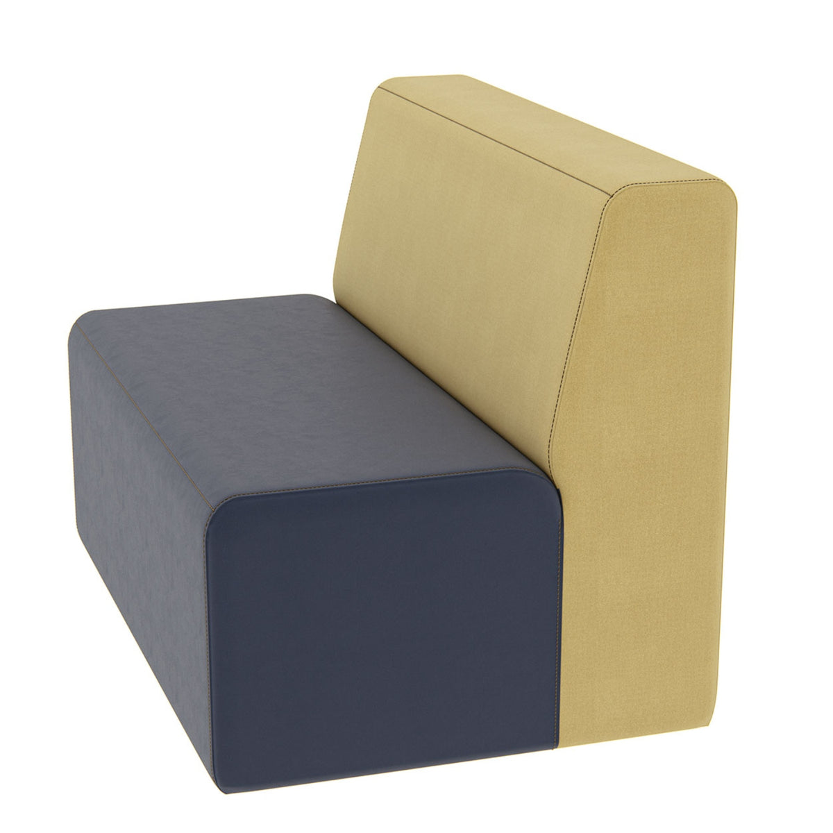 Fomcore Armless Series Linear Loveseat with 100% ALL-FOAM CORE, Antibacterial Vinyl Upholstery, LIFETIME WARRANTY, FREE SHIPPING