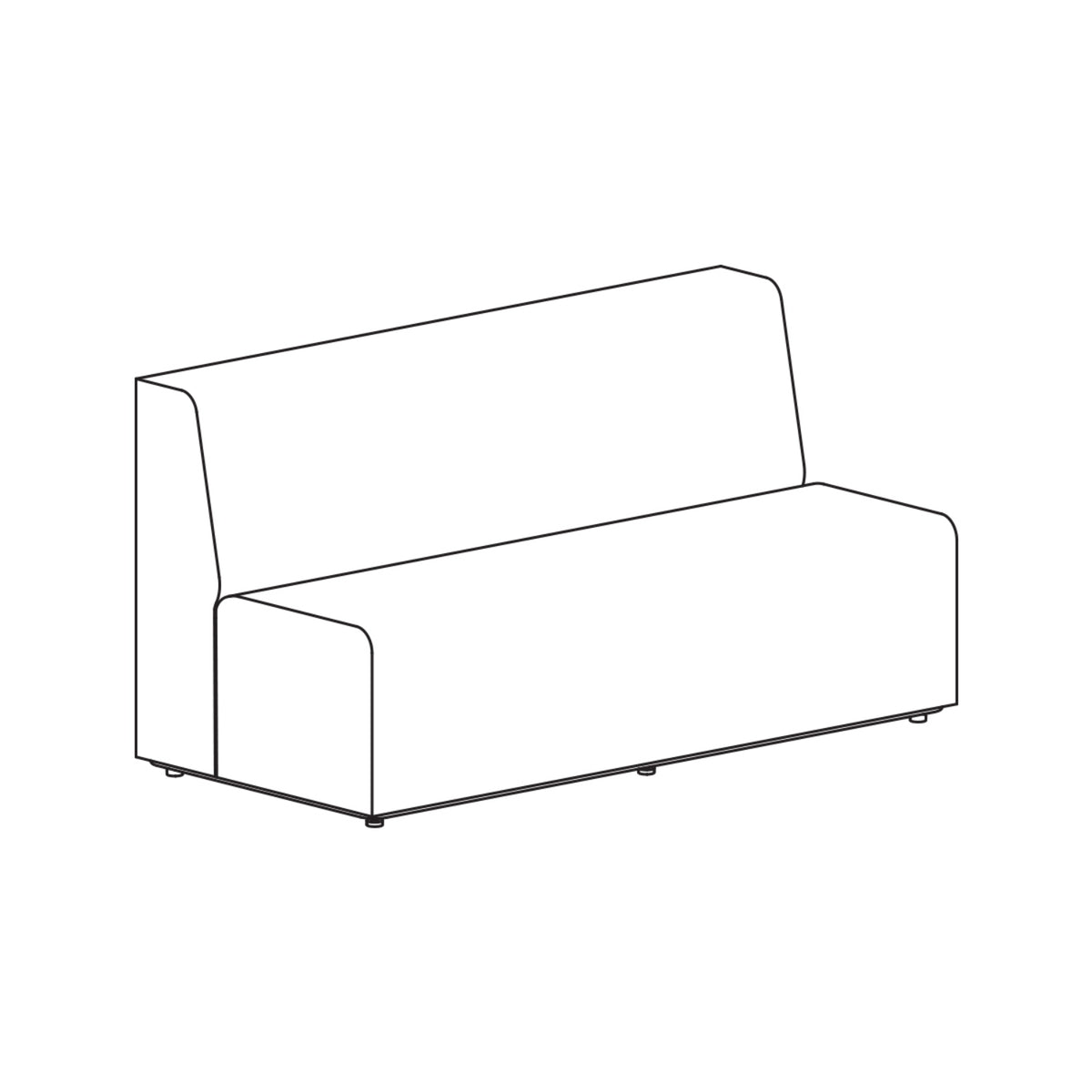 Fomcore Armless Series Linear Sofa with 100% ALL-FOAM CORE, Antibacterial Vinyl Seat with Patterned Vinyl Back, LIFETIME WARRANTY, FREE SHIPPING